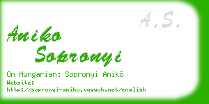 aniko sopronyi business card